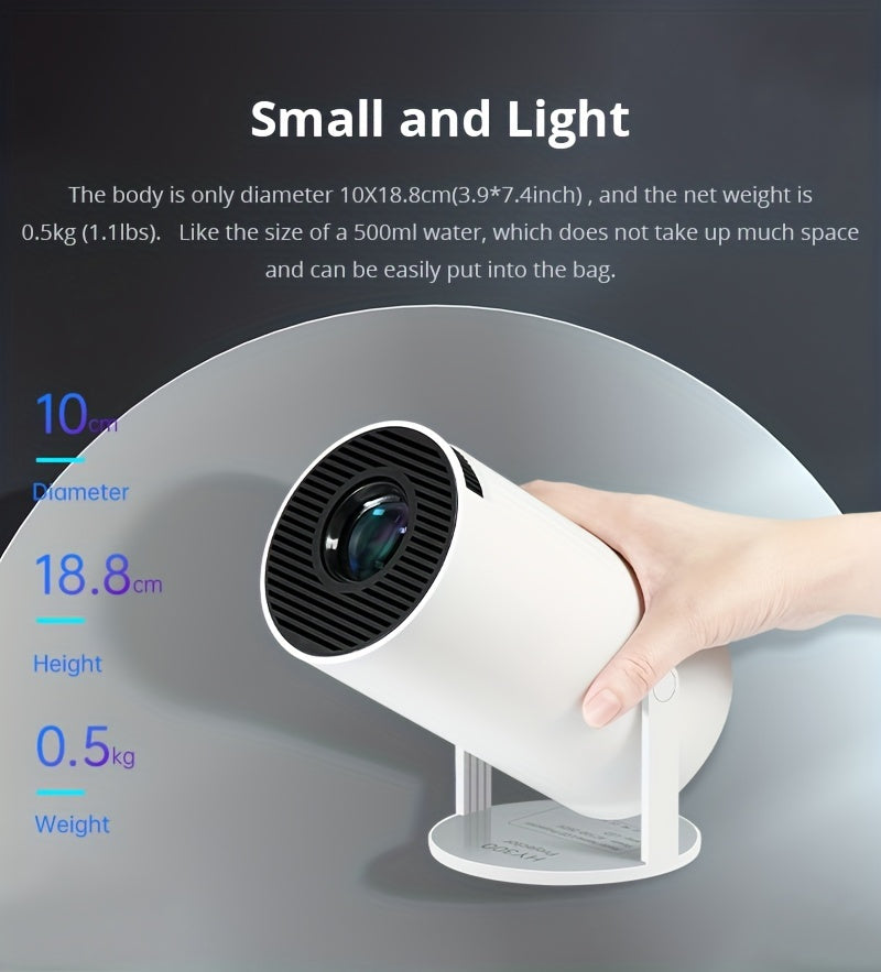 Mini Projector with Hi-Fi Speaker, Portable Projectors Support 1080P 4K, Auto Keystone WiFi 6 Bluetooth 5.0 180° Rotation Smart Projector, Short Throw Projectors for Bedroom Home Cinema Outdoor