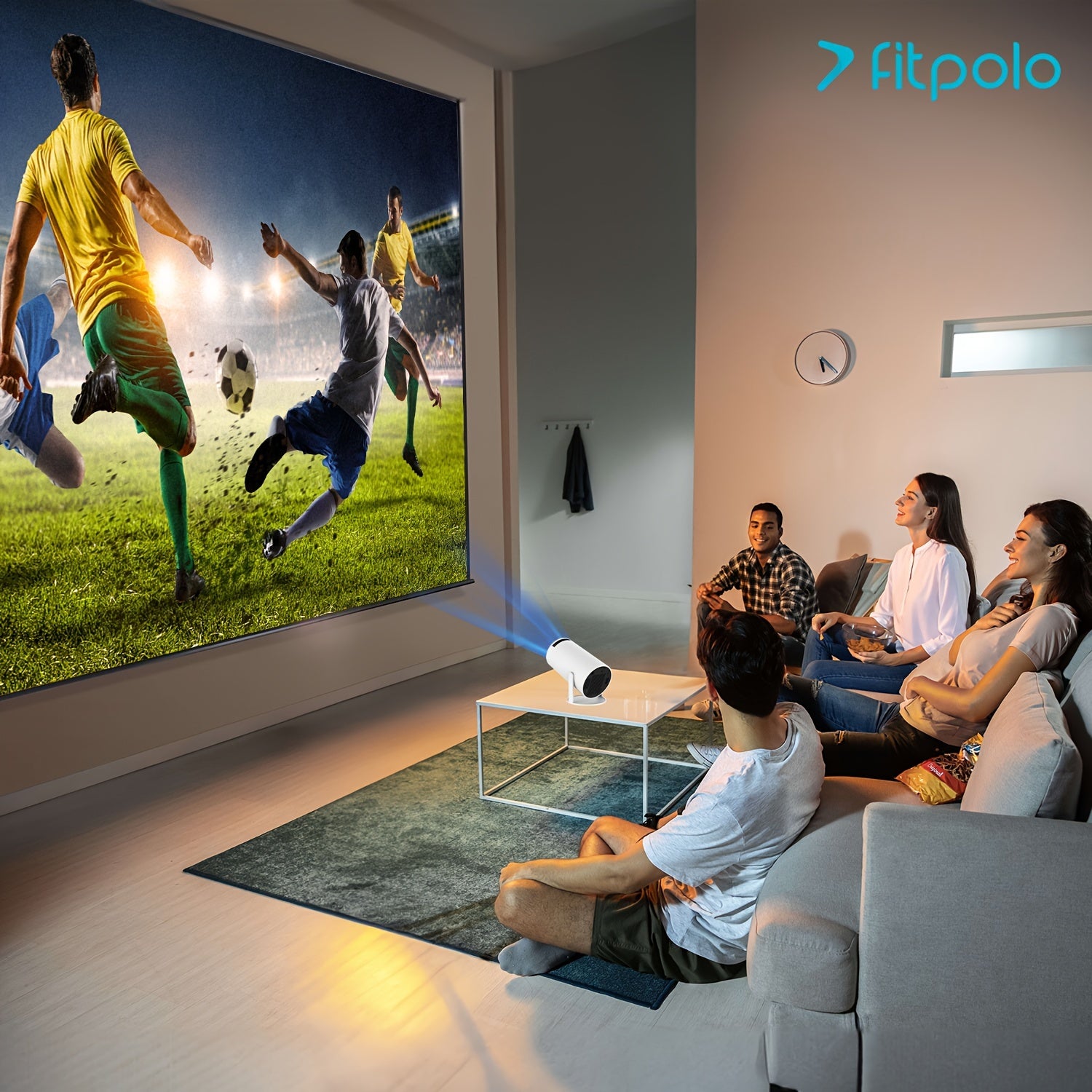 Mini Projector with Hi-Fi Speaker, Portable Projectors Support 1080P 4K, Auto Keystone WiFi 6 Bluetooth 5.0 180° Rotation Smart Projector, Short Throw Projectors for Bedroom Home Cinema Outdoor