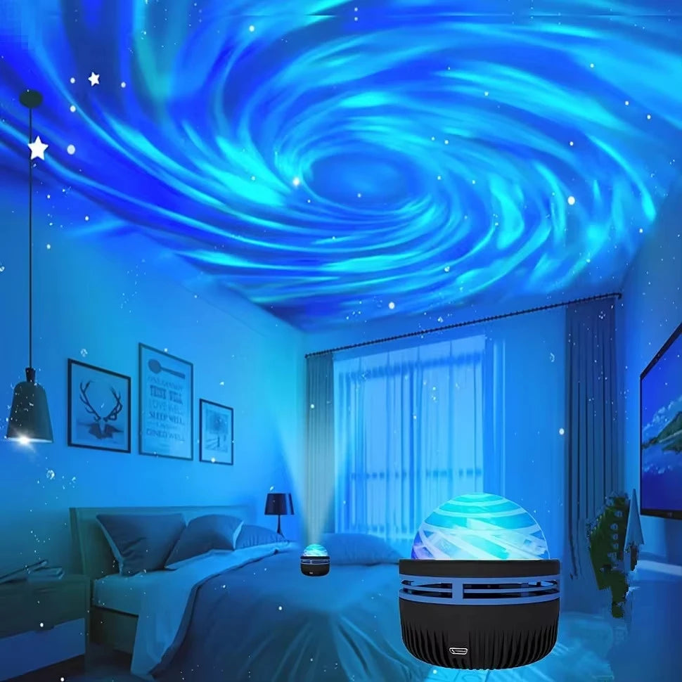 7 Color Pattern Galaxy Projector - Bedroom Water Ocean Night Light