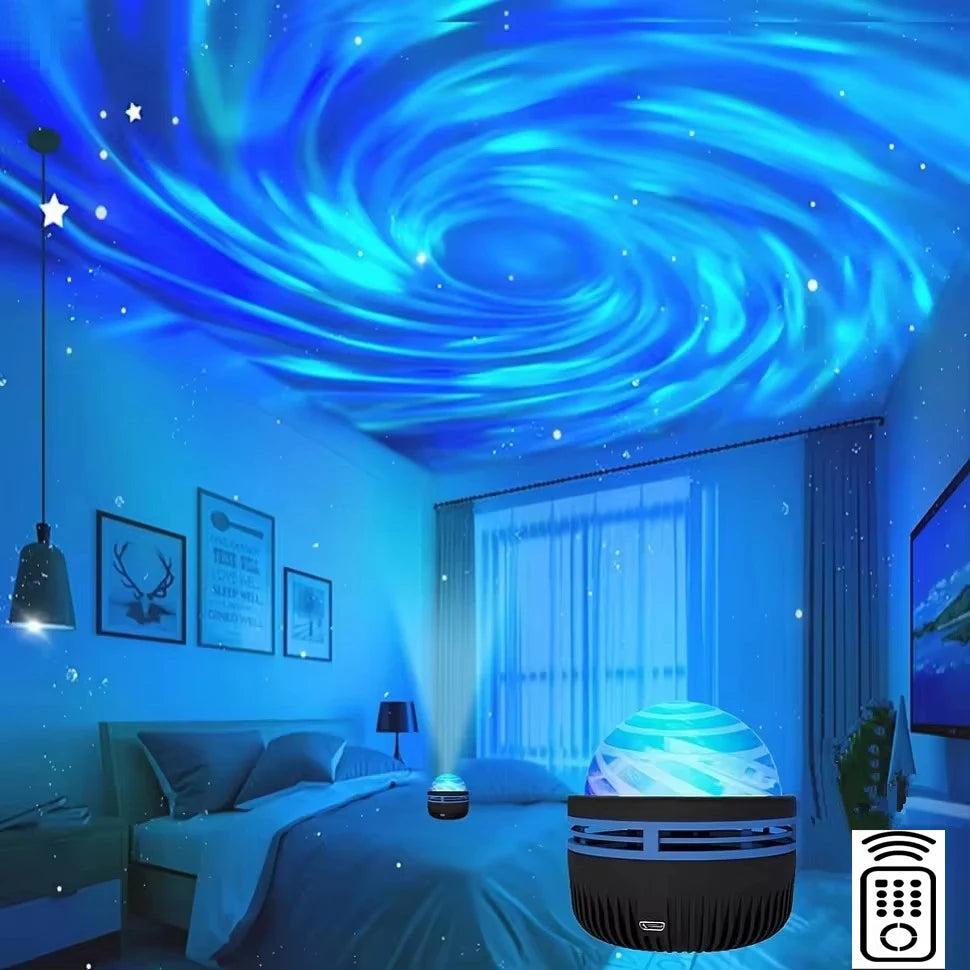 7 Color Pattern Galaxy Projector - Bedroom Water Ocean Night Light