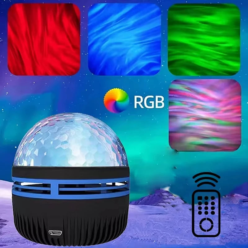 7 Color Pattern Galaxy Projector - Bedroom Water Ocean Night Light