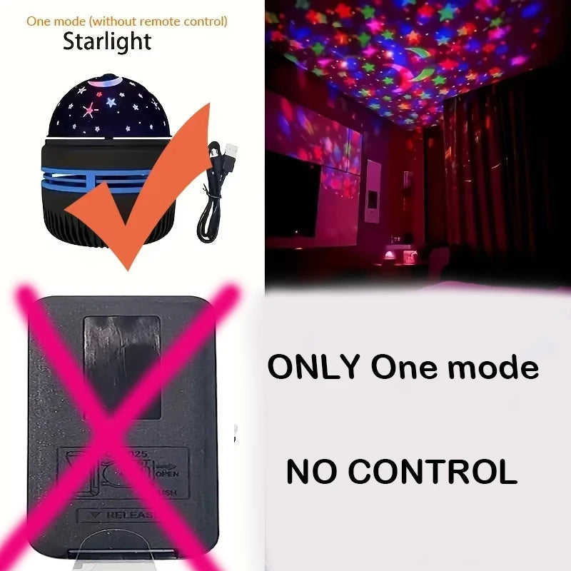 7 Color Pattern Galaxy Projector - Bedroom Water Ocean Night Light
